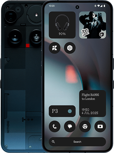 Nothing Phone (3) Schwarz + Nothing CMF Buds Light Grey
