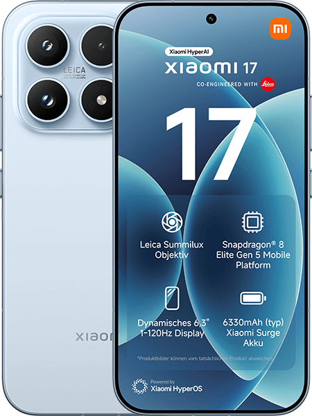 sim.de Allnet Flat 50 + 10 GB + Xiaomi 17 512GB Ice Blue - 36,99 EUR monatlich