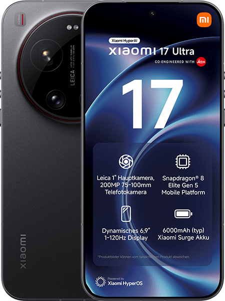 sim.de Unlimited 1 GB on demand 40 GB + Xiaomi 17 Ultra 512GB Black - 52,99 EUR monatlich
